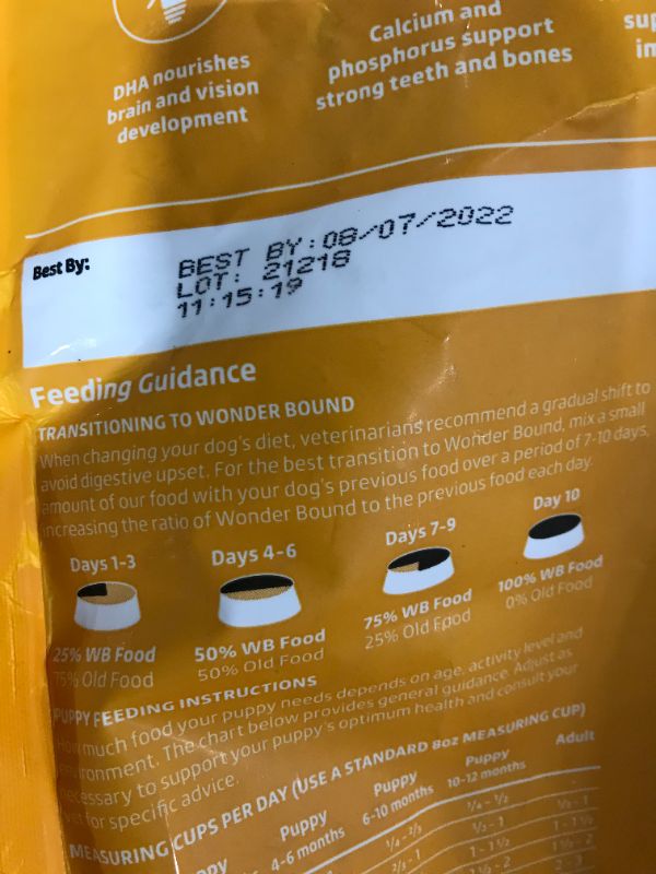 Photo 3 of Amazon Brand - Wonder Bound High Protein, Dry Puppy Food - Chicken & Brown Rice Recipe, 5 Lb Bag
