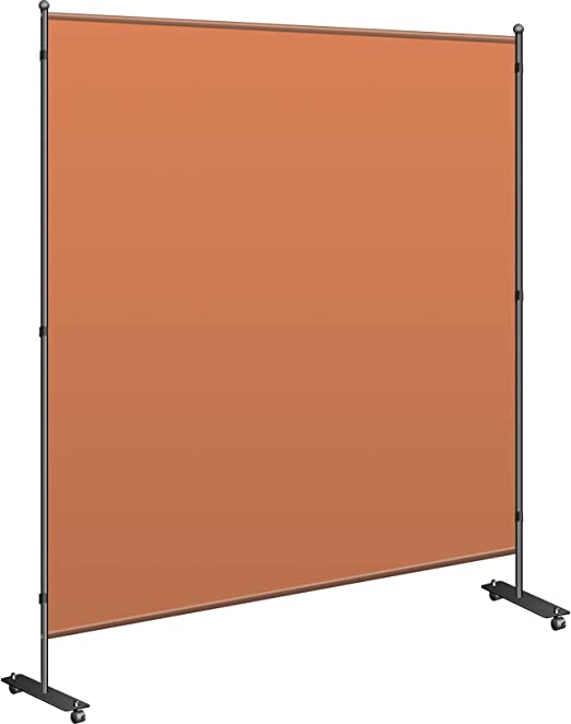 Photo 1 of VEVOR Office Partition 71" W x 14" D x 72" H Room Divider w/Thicker Non-See-Through Fabric Office Divider Portable Office Divider Reddish Brown Room Partition for Room Office Restaurant
