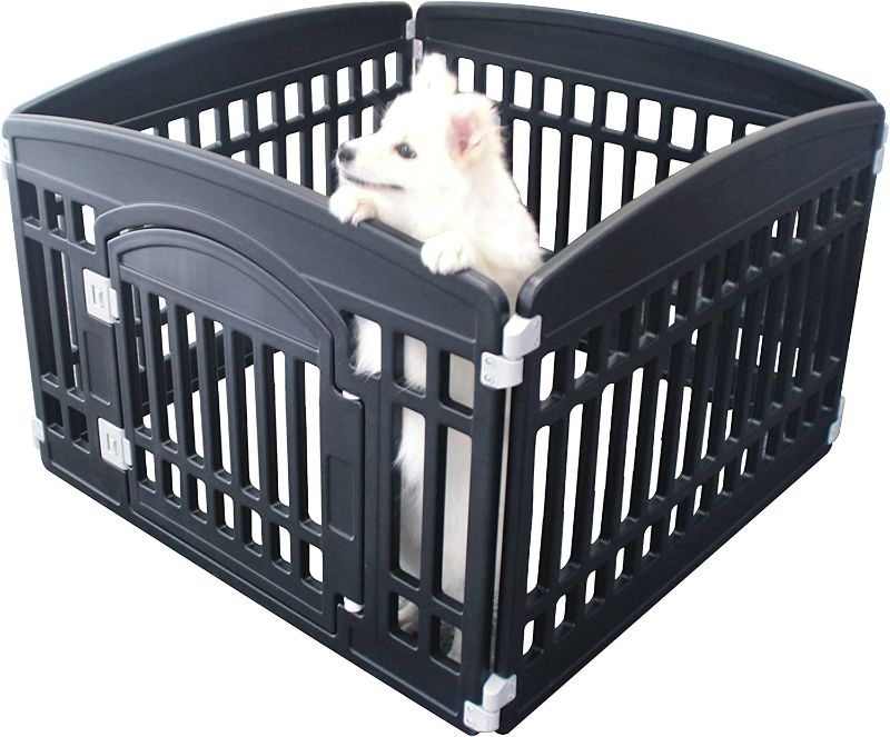 Photo 1 of 4-Panel Pet playpen with Door,Dog playpen Indoor and Outdoor,Dog frence playpen Cat Dog Playpen for Medium and Small Dogs  * STOCK PHOTO IS DIFFERENT COLOR THAN ACTUAL PRODUCT ** PRODUCT IS WHITE AS SHOWN IN PHOTOS BELOW ***

