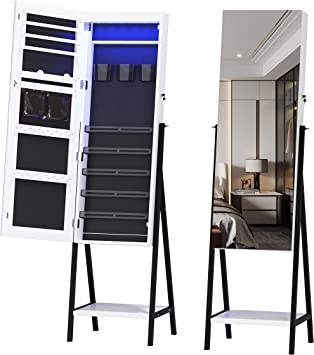 Photo 1 of  Freestanding Jewelry Cabinet Armoire with Full-Length Floor Standing Mirror