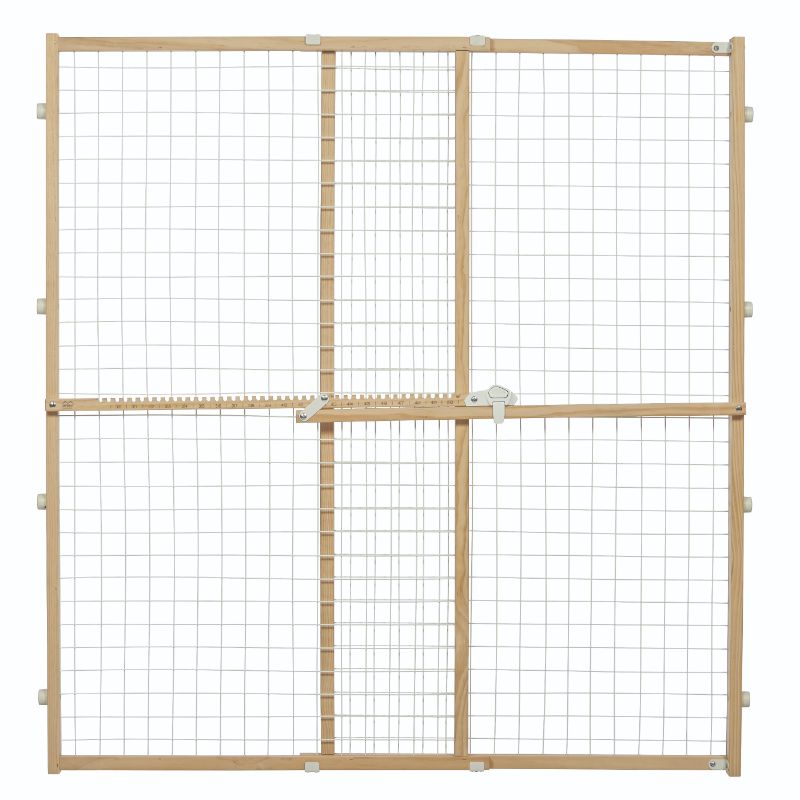 Photo 1 of Wood Pet Gate 44 High Featuring New Patented Latch System Wire Mesh Dog Gate Expands 29-41 Inches Wide
