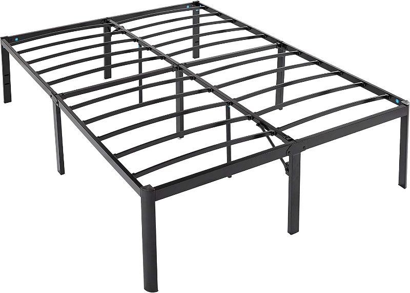 Photo 1 of Amazon Basics Heavy Duty Non-Slip Bed Frame with Steel Slats, Easy Assembly - 18"H, (Queen)
