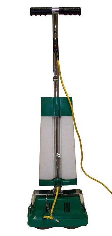 Photo 1 of BiSSEll BigGreen BGFS5000 Portable Two Brush Floor Scrubber & Polisher, Polypropylene, 13" Large x 7" W x 44" H, White & Green
