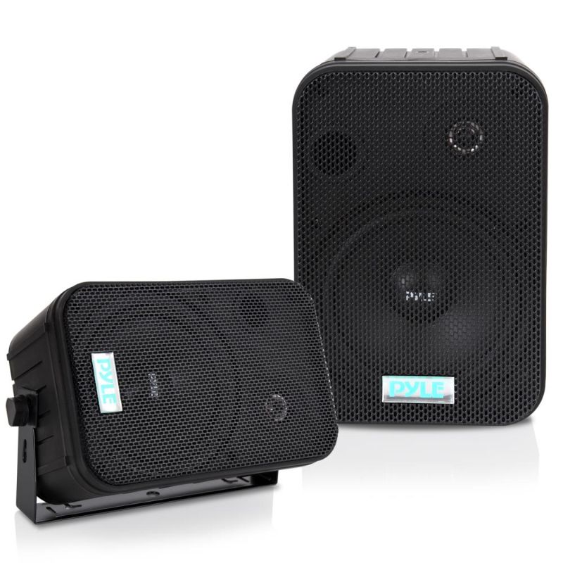 Photo 1 of Dual Waterproof Outdoor -Speaker System -  Pair of Weatherproof Wall / Ceiling Mounted -Speakers Heavy Duty Universal Mount - Use in the Pool, Patio, Indoor - Pyle PDWR50B (Black)
