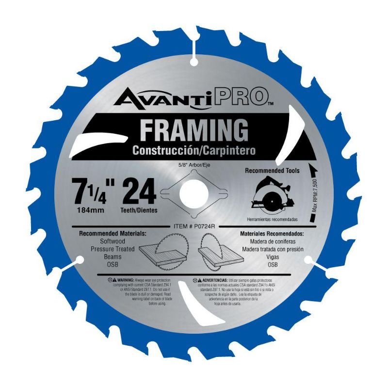 Photo 1 of Avanti Pro 7-1/4 in. X 24-Tooth Framing Circular Saw Blade