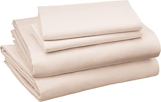 Photo 1 of Amazon Basics Cotton and Rayon Derived from Bamboo Sheet Set - Queen, Blush