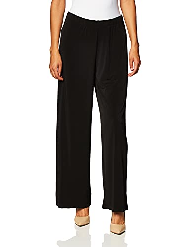 Photo 1 of AGB Women's Petite Soft Knit Pant with Wide Leg Palazzo, Black, Petite/Small