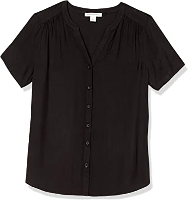 Photo 1 of Amazon Essentials Women's Short-Sleeve Woven Blouse SIZE M