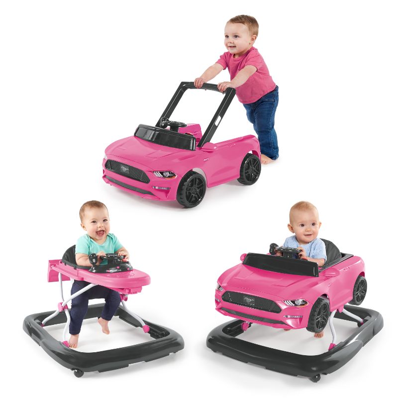 Photo 1 of Bright Starts Ford Mustang Ways to Play 4-in-1 Baby Activity Push Walker - Pink