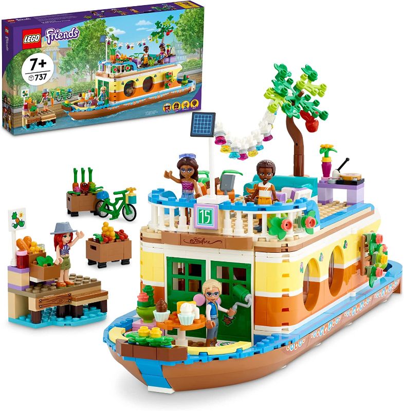 Photo 1 of LEGO Friends Canal Houseboat 41702 Building Kit; Comes with 4 Mini-Dolls Including Mia and 1 Animal Toy; Birthday Gift for Kids Aged 7+ (737 Pieces)
