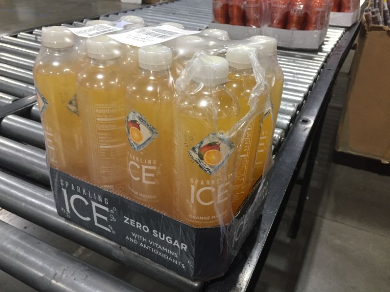 Photo 2 of (Pack of 12) Sparkling Ice, Orange Mango Sparkling Water, Zero Sugar Flavored Water, with Vitamins and Antioxidants, Low Calorie Beverage, 17 fl oz Bottles BB 07 24 2022
