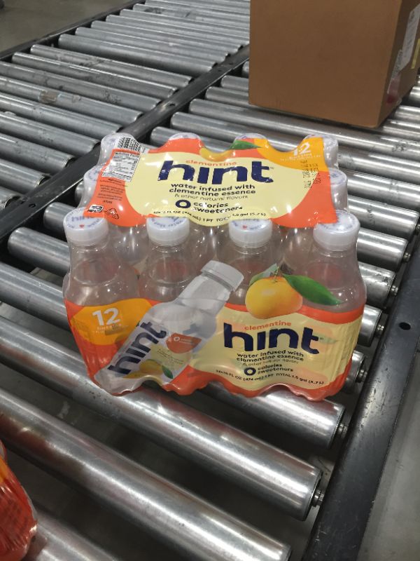 Photo 2 of (Pack of 12) Hint Water Clementine, 6 Ounce Bottles, Pure Water Infused with Clementine, Zero Sugar, Sweeteners, Preservatives, Artificial Flavor BB FEB 16 2023