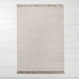 Photo 1 of 5' X 7' LIGHT GREY Jute Fringe Area Rug - Hearth & Hand™ with Magnolia
