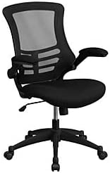 Photo 1 of Flash Furniture Mid-Back Black Mesh Swivel Ergonomic Task Office Chair with Flip-Up Arms
