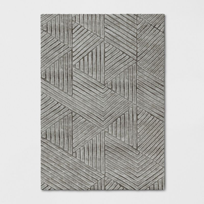 Photo 1 of 7'X10' Tufted Geometric Area Rug Gray - Project 62


