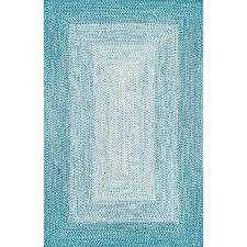 Photo 1 of 3'x5' Blue Braided Gradience Indoor/Outdoor Area Rug
