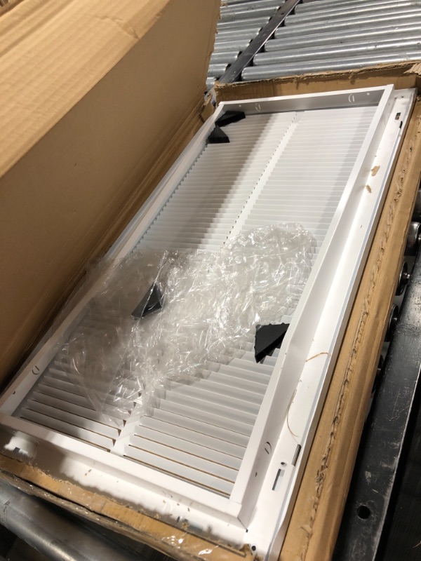 Photo 2 of 14"W x 30"H [Duct Opening Measurements] Steel Return Air Filter Grille [Removable Door] for 1-inch Filters | Vent Cover Grill, White | Outer Dimensions: 16 5/8"W X 32 5/8"H for 14x30 Duct Opening

