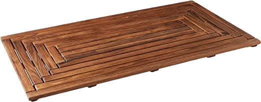 Photo 1 of Bare Decor Giza Shower, Spa, Door Mat in Solid Teak Wood, 36" x 20"
