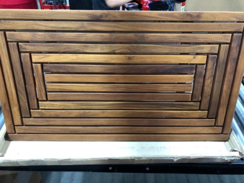 Photo 1 of Bare Decor Giza Shower, Spa, Door Mat in Solid Teak Wood, 36" x 20"
