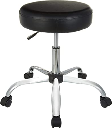 Photo 1 of Amazon Basics Multi-Purpose Drafting Spa Bar Stool with Wheels - Black
