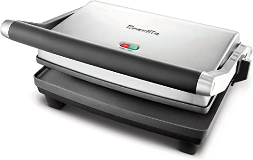 Photo 1 of Breville Duo 1500-Watt Nonstick Panini Press, Silver
