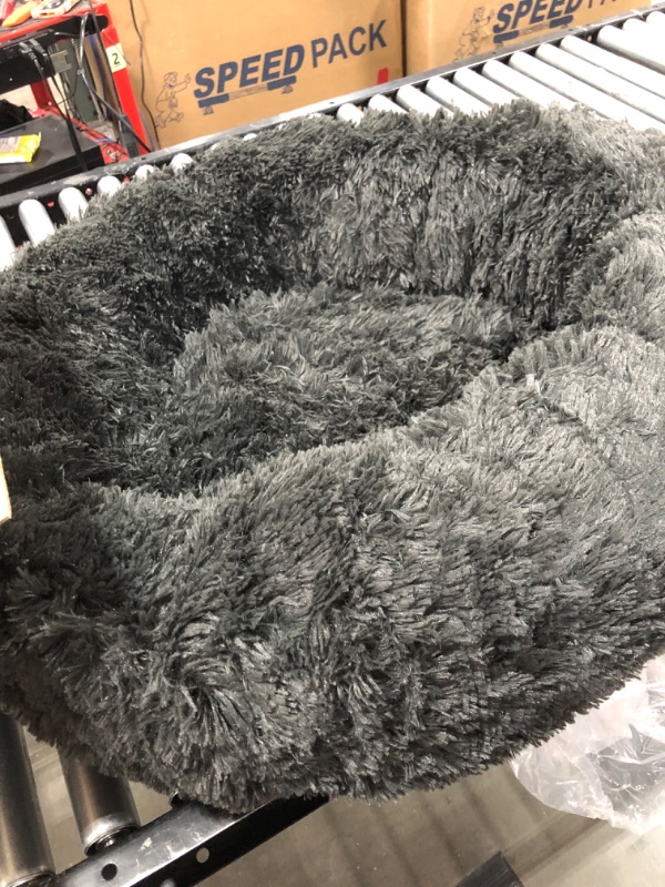 Photo 2 of 
JMHUND Shag Vegan Fur Donut Comfortable Dog Bed for Medium Dogs with Removable Cushion, Large Calming Cuddler Ultra Soft Washable Pet Cat Mat, Round Fluffy Self-Warming Cushion Bed
