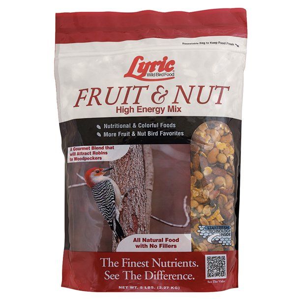 Photo 1 of 
Lyric Fruit and Nut Wild Bird Seed, High Energy Wild Bird Food Mix, 5 lb. Bag
