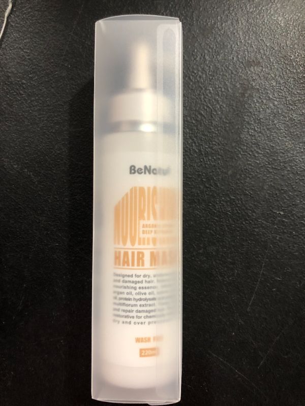 Photo 1 of Argan Oil Hair Mask for Dry Damaged Hair with Vitamin B5, Hydrolyzed Protein,and Natural Plant Extracts - Wash Free for Women & Men - by Benatu
