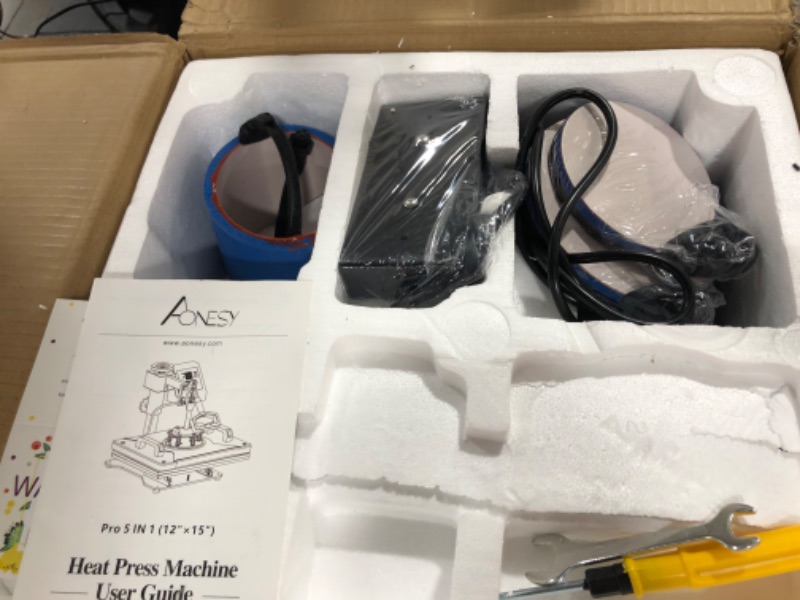 Photo 1 of Heat Press Machine, 12x15 Inch 5 in 1 Heat Transfer Machine, 360-degree Swing Away Digital Multifunctional Sublimation Heat Press Transfer Machine for T Shirts Cap Mug Hat Plate HTV Vinyl Projects
