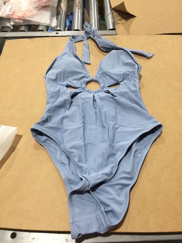 Photo 2 of Alexandrea Blue Cut-Out O-Ring One Piece Swimsuit
