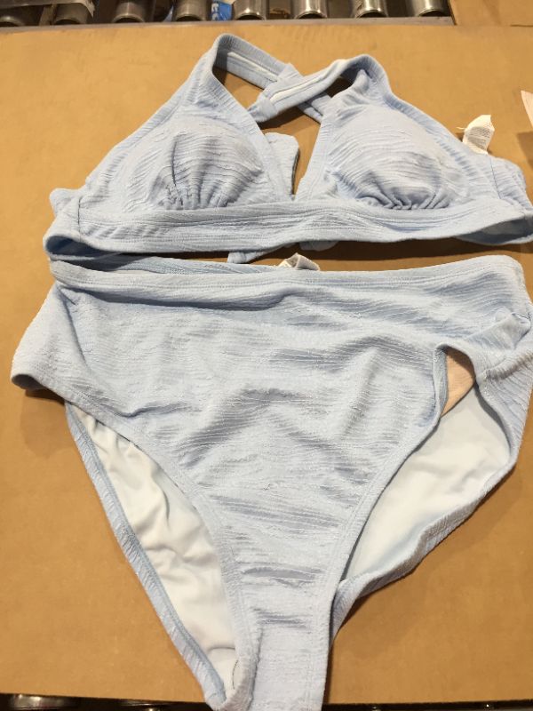 Photo 1 of 
Mini Zebra Texture Tall Tri And Classic High Waist Plus Size Set
