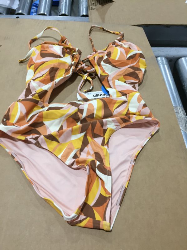 Photo 2 of Alexys Abstract Print Cut-Out One Piece Swimsuit
