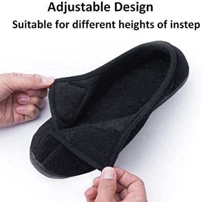 Photo 2 of Git-up Women Memory Foam Diabetic Slippers Arthritis Edema Adjustable Closed Toe Swollen Feet Slippers Comfortable House Indoor Outdoor Shoes with Rubber Sole
BLACK. SIZE 10.