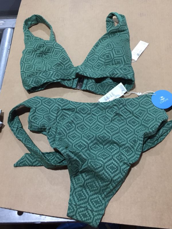 Photo 2 of Armani Green Back Hook High Waisted Bikini
