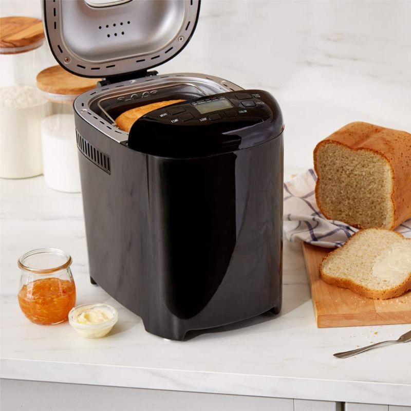 Photo 1 of Amazon Basics 2 Pound Non-Stick Bread Making Machine, Black
