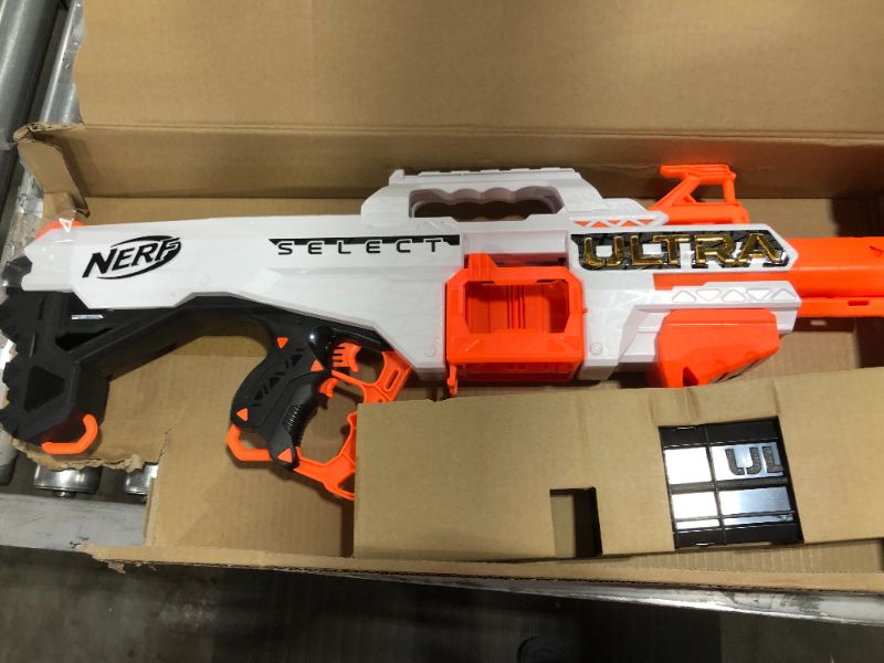 Photo 3 of NERF Ultra Select Fully Motorized Blaster, Fire for Distance or Accuracy, Includes Clips and Darts, Outdoor Games and Toys 