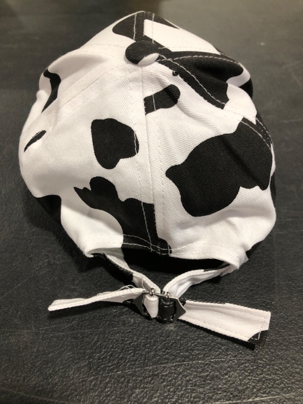 Photo 3 of ADJUSTABLE BACK DAIRY COW PRINT BASEBALL CAP.