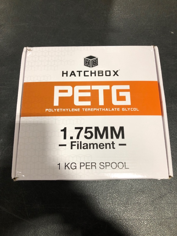 Photo 4 of HATCHBOX PETG 3D Printer Filament, Dimensional Accuracy +/- 0.03 mm, 1 kg Spool, 1.75 mm, Black
