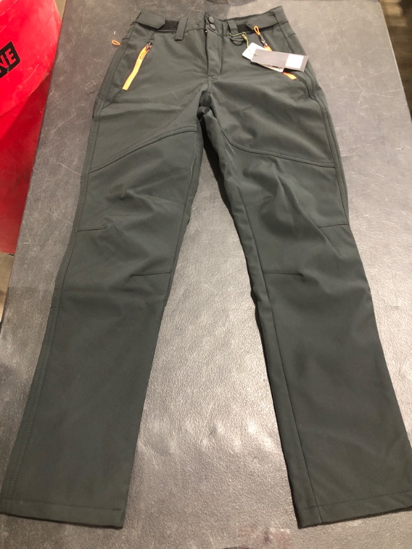 Photo 5 of FREE SOLDIER Outdoor Women's Snow Ski Pants Soft Shell Fleece Lined Pants Water Resistant Camping Hiking Nylon Pants
BLACK. SIZE 29W X 30L.