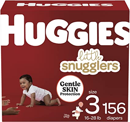 Photo 1 of Huggies Little Snugglers, Baby Diapers Size 3, 156 Ct
