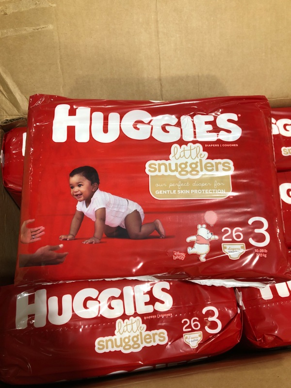 Photo 4 of Huggies Little Snugglers, Baby Diapers Size 3, 156 Ct
