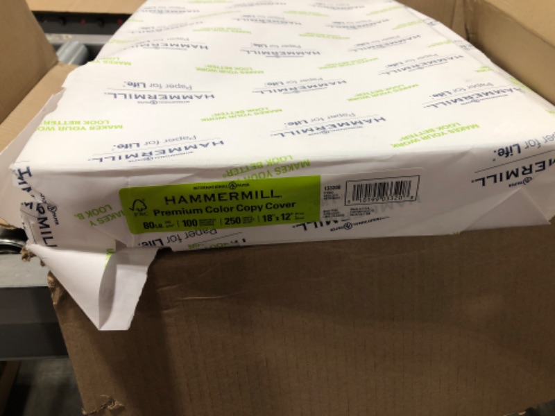 Photo 4 of Hammermill Cardstock, Premium Color Copy, 80 lb, 18 x 12-1 Pack (250 Sheets) - 100 Bright, Made in the USA Card Stock, 133200R, White
CASE OF 2. 500 SHEETS TOTAL.