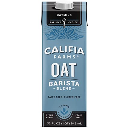 Photo 1 of Califia Farms - Oat Milk, Unsweetened Barista Blend, 32 Fl Oz (Pack of 6) | Shelf Stable | Non Dairy Milk | Creamer | Vegan | Plant Based | Gluten-Free | Non-GMO
05/2022.