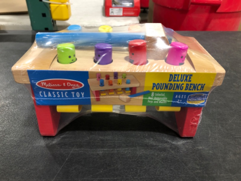 Photo 3 of Melissa & Doug Deluxe Pounding Bench Wooden Toy With Mallet
