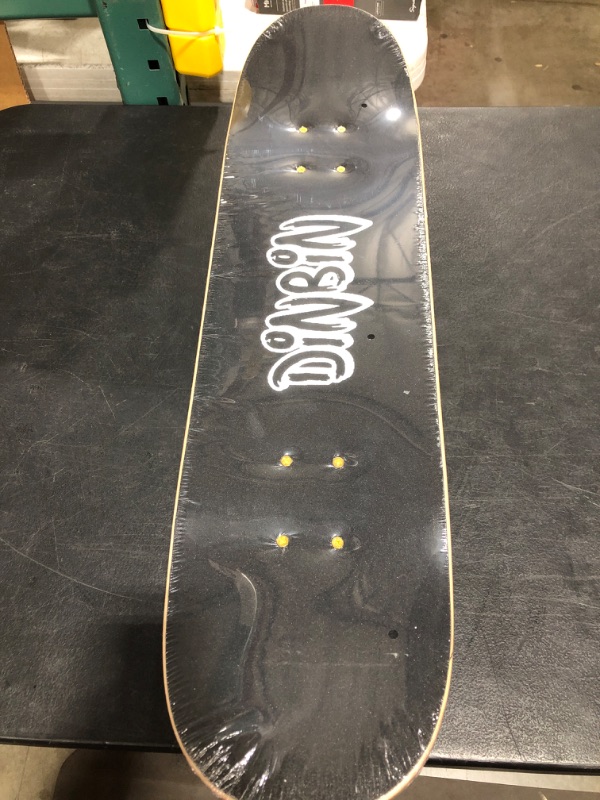 Photo 5 of DINBIN Skateboard - 31" x 8" Complete Pro Skateboard - Double Kick Skateboards for Adults 7 Layer Canadian Maple Wood Tricks Skateboard
