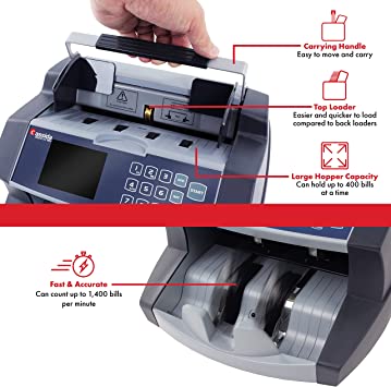 Photo 1 of Cassida 6600 UV/MG – USA Business Grade Money Counter with UV/MG/IR Counterfeit Detection – Top Loading Bill Counting Machine w/ ValuCount™, Add and Batch Modes – Fast Counting Speed 1,400 Notes/Min

