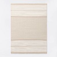 Photo 1 of 5'x7' Marina Striped Wool/Cotton Area Rug Cream - Threshold™ designed with Studio McGee.
PRIOR USE.
