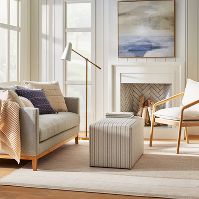 Photo 1 of 5'x7' Marina Striped Wool/Cotton Area Rug Cream - Threshold™ designed with Studio McGee.
PRIOR USE.
