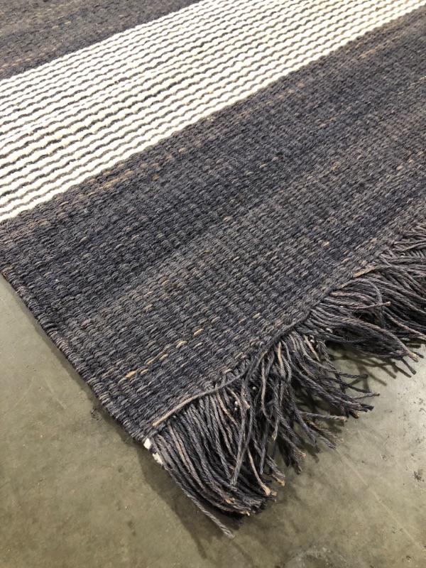 Photo 3 of 5'x7' Highland Hand Woven Striped Jute/wool Area Rug Blue - Threshold™ Designed With Studio Mcgee : Target
