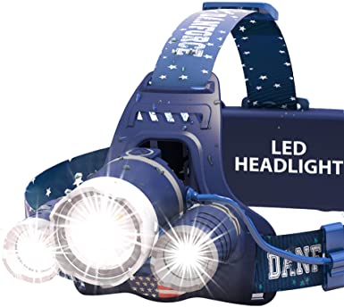 Photo 1 of DanForce Headlamp. USB Rechargeable LED Head Lamp. Ultra Bright CREE 1080 Lumen Head Flashlight + Red Light. HeadLamps for Adults, Camping, Outdoors & Hard Hat Work. Zoomable IPX45 Headlight
